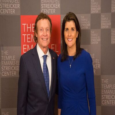 Marshall J. Hubsher in a thoughtful discussion with Nikki Haley, bridging the worlds of diplomacy, mental health, and sports